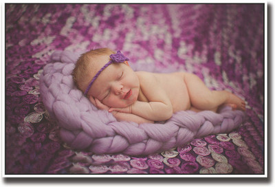 

Adorable baby sleeping on purple Fine Art Print(12 inch X 18 inch, Rolled)