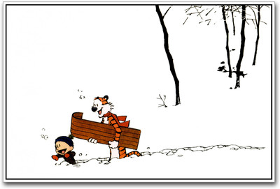 

Calvin and Hobbes in snow Paper Print(12 inch X 18 inch)