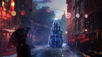 

Christmas Eve Lights ON FINE ART PAPER HD QUALITY WALLPAPER POSTER Fine Art Print(19 inch X 13 inch, Rolled)