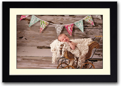 

Baby Sleeping On Wooden Rack Fine Art Print(14 inch X 20 inch, Framed)