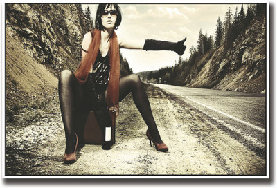 

Girl looking for a ride Fine Art Print(12 inch X 18 inch, Rolled)