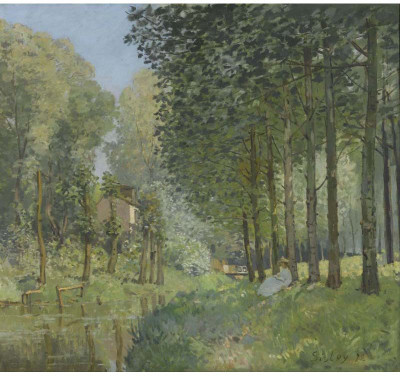 

Old Masters Collection - Rest along the Stream. Edge of the Wood by Alfred Sisley - Medium Size Ready To Frame Rolled Digital Art Print On Photographic Paper(18 inch X 18 inch, Rolled)