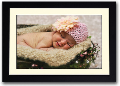 

Smiling Baby In Basket Fine Art Print(14 inch X 20 inch, Framed)