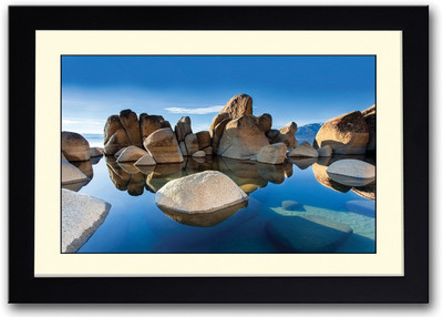 

Rocks In Blue Water Fine Art Print(14 inch X 20 inch, Framed)
