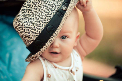 

Child's Love - Cute little baby with a Hat Paper Print(12 inch X 18 inch)