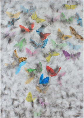 25% OFF on Butterfly Oil Painting Stretched Canvas Art(31.25 inch X 21.5 inch)