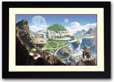 

Futuristic Mountain Fine Art Print(14 inch X 20 inch, Framed)