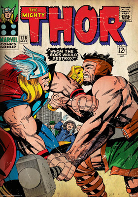 Thor-Destroy poster (Officially Licensed) Paper Print(24 inch X 16 inch, Rolled)