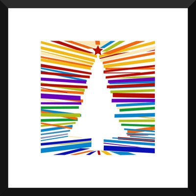 

Tallenge - Christmas Art - Christmas Tree Graphic - Medium Size Ready To Hang Framed Digital Art Print On Photographic Paper(18 inch X 18 inch, Framed)