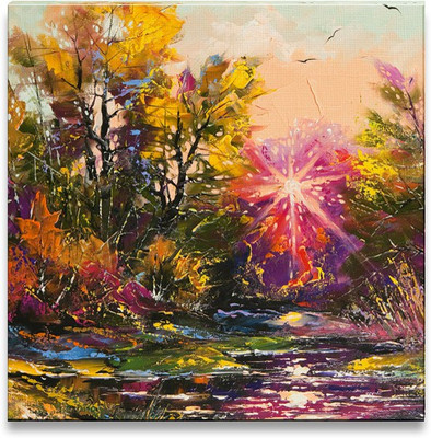 33% OFF on Autumn Decline Canvas Art(12 inch X 12 inch)