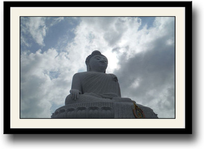 

White Buddha Fine Art Print(10 inch X 14 inch, Framed)