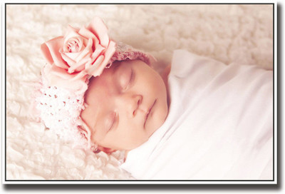 

Baby with big pink rose Fine Art Print(12 inch X 18 inch, Rolled)