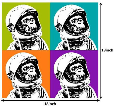 50% OFF on Seven Rays Astro Monkey Pop Art Paper Print(18 inch X 18 inch)