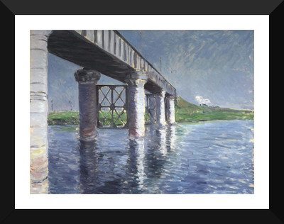 

Tallenge Old Masters Collection - The Seine and the Railroad Bridge at Argenteuil by Gustave Caillebotte - Premium Quality A3 Size Framed Poster Paper Print(17 inch X 12 inch, Framed)