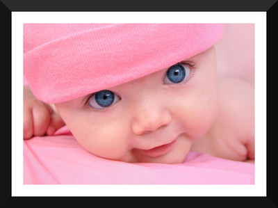 

Tallenge - Child Love - Baby In Pink Hat Framed Poster 12x17 Inches Paper Print(17 inch X 12 inch, Framed)