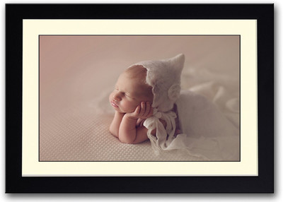 

Very Cute Baby Expression In White Cap Fine Art Print(14 inch X 20 inch, Framed)
