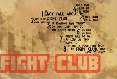 

Fight Club Rules Paper Print(13 inch X 19 inch, Rolled)
