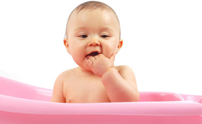 

Posterhouzz Baby's Love - Cute Baby in a Pink Tub Paper Print(12 inch X 18 inch, Rolled)