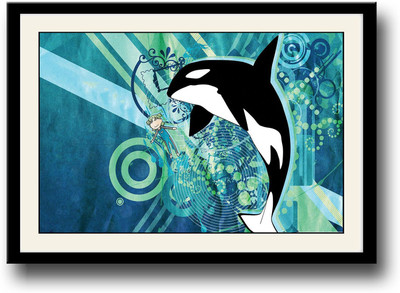 

Girl and Dolphin artistic Fine Art Print(10 inch X 14 inch, Framed)