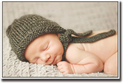 

Baby with grey hat sleeping Fine Art Print(12 inch X 18 inch, Rolled)