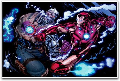 

Iron Man fighting Paper Print(12 inch X 18 inch)