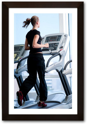 Framed Girl on treadmill Paper Print(13 inch X 19 inch, Framed) available at flipkart for Rs.770
