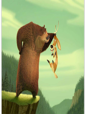 Posterhouzz Funny Bear Cartoon Paper Print(18 inch X 12 inch, Rolled)