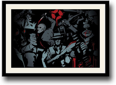 

Abstract characters with weapons Fine Art Print(10 inch X 14 inch, Framed)