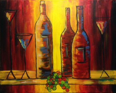 

Wine Bottles On The Shelf - Medium Size Ready To Frame Rolled Digital Art Print On Photographic Paper(24 inch X 18 inch, Rolled)