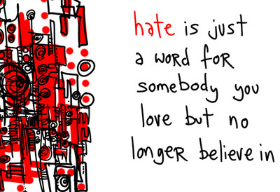

Oshi - Hate Motivational Quote Paper Print(12 inch X 18 inch, Streched)