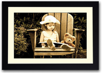 

Girl On The Chair With A Book Fine Art Print(14 inch X 20 inch, Framed)