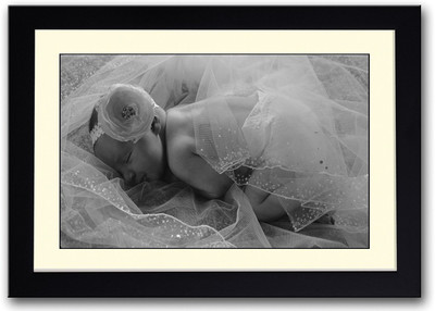 

Baby Sleeping In Net B&W Fine Art Print(14 inch X 20 inch, Framed)