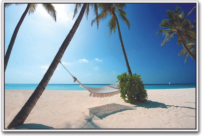 

Swing on White Sand Beach Paper Print(12 inch X 18 inch)