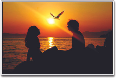 Couple on Beach Paper Print(12 inch X 18 inch) Couple on Beach Paper Print(12 inch X 18 inch)