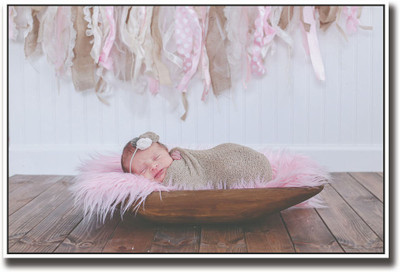 

Baby wrapped in brown on wood Fine Art Print(12 inch X 18 inch, Rolled)