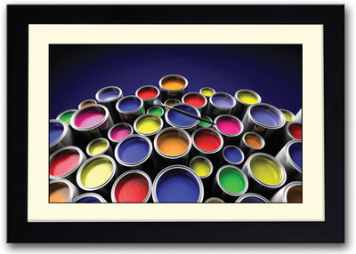 

Multicolour Paint Buckets Fine Art Print(14 inch X 20 inch, Framed)