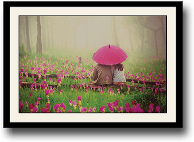 

Couple with Umbrella Fine Art Print(10 inch X 14 inch, Framed)
