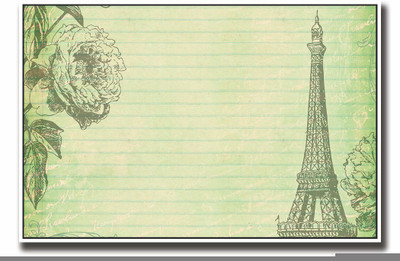 

Posterhouzz Green flower and Eiffel tower pattern Fine Art Print(12 inch X 18 inch, Rolled)