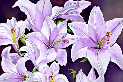 

Floral Painting Canvas Art(16 inch X 24 inch, Rolled)