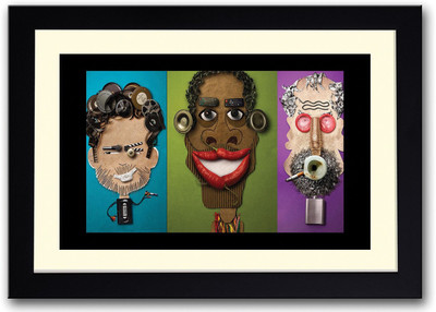 

Faces Made With Stuff Fine Art Print(14 inch X 20 inch, Framed)