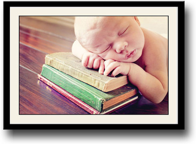 

Baby sleeping on books Fine Art Print(10 inch X 14 inch, Framed)