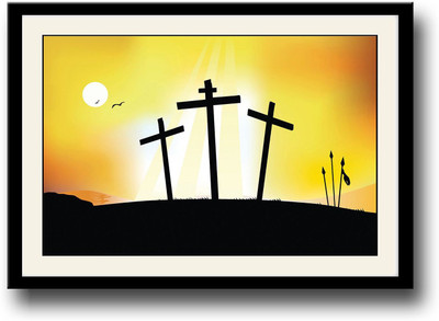 

Three Jesus Christ cross Fine Art Print(10 inch X 14 inch, Framed)