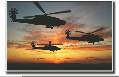 

Posterhouzz Three helicopters in sky Fine Art Print(12 inch X 18 inch, Rolled)