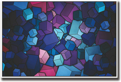 

Abstract Blue Cubes Fine Art Print(12 inch X 18 inch, Rolled)