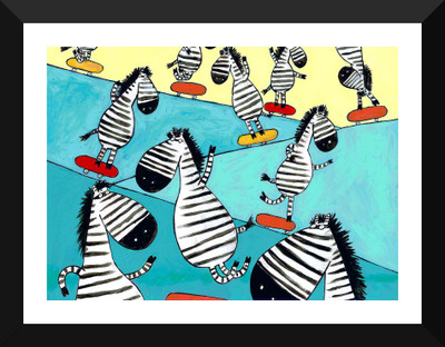 

Tallenge Art For Kids - Zebra Skate Boarding - Premium Quality A3 Size Framed Poster Paper Print(17 inch X 12 inch, Framed)