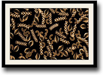 

Abstract black and golden design Fine Art Print(10 inch X 14 inch, Framed)