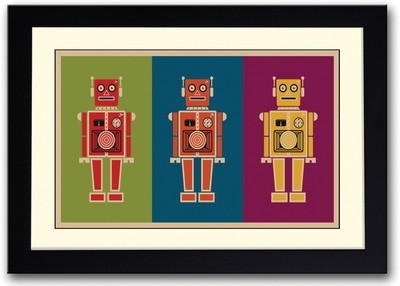 

The Retro Robots Fine Art Print(14 inch X 20 inch, Framed)