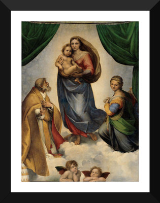 

Tallenge Old Masters Collection - The Sistine Madonna by Raphael - Premium Quality A3 Size Framed Poster Paper Print(17 inch X 12 inch, Framed)
