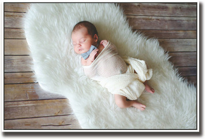 

Cute baby sleeping on a white carpet Fine Art Print(12 inch X 18 inch, Rolled)