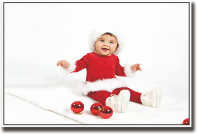 

Baby in Christmas dress Fine Art Print(12 inch X 18 inch, Rolled)
